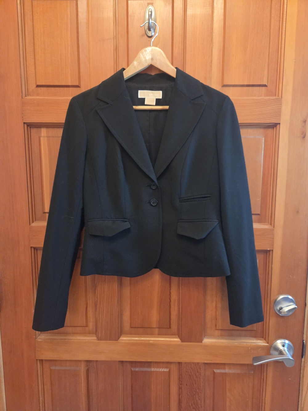 Michael Kors Black Women's Tailored Blazer with Notch Lapel